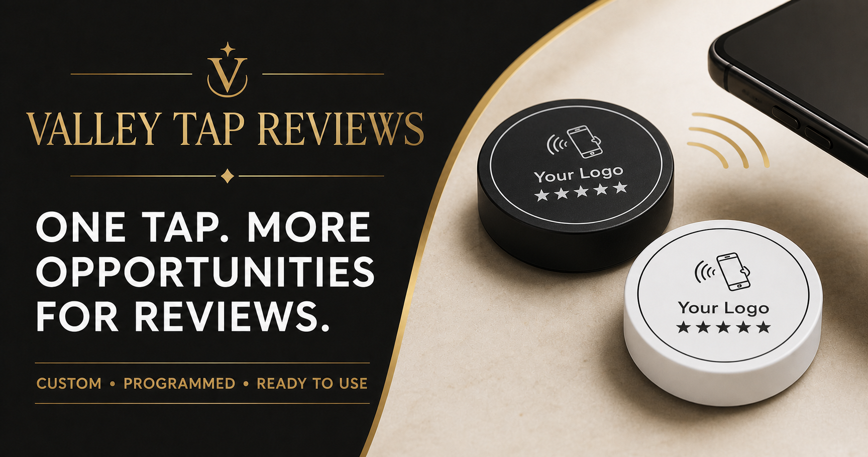 Black and white custom NFC puck options